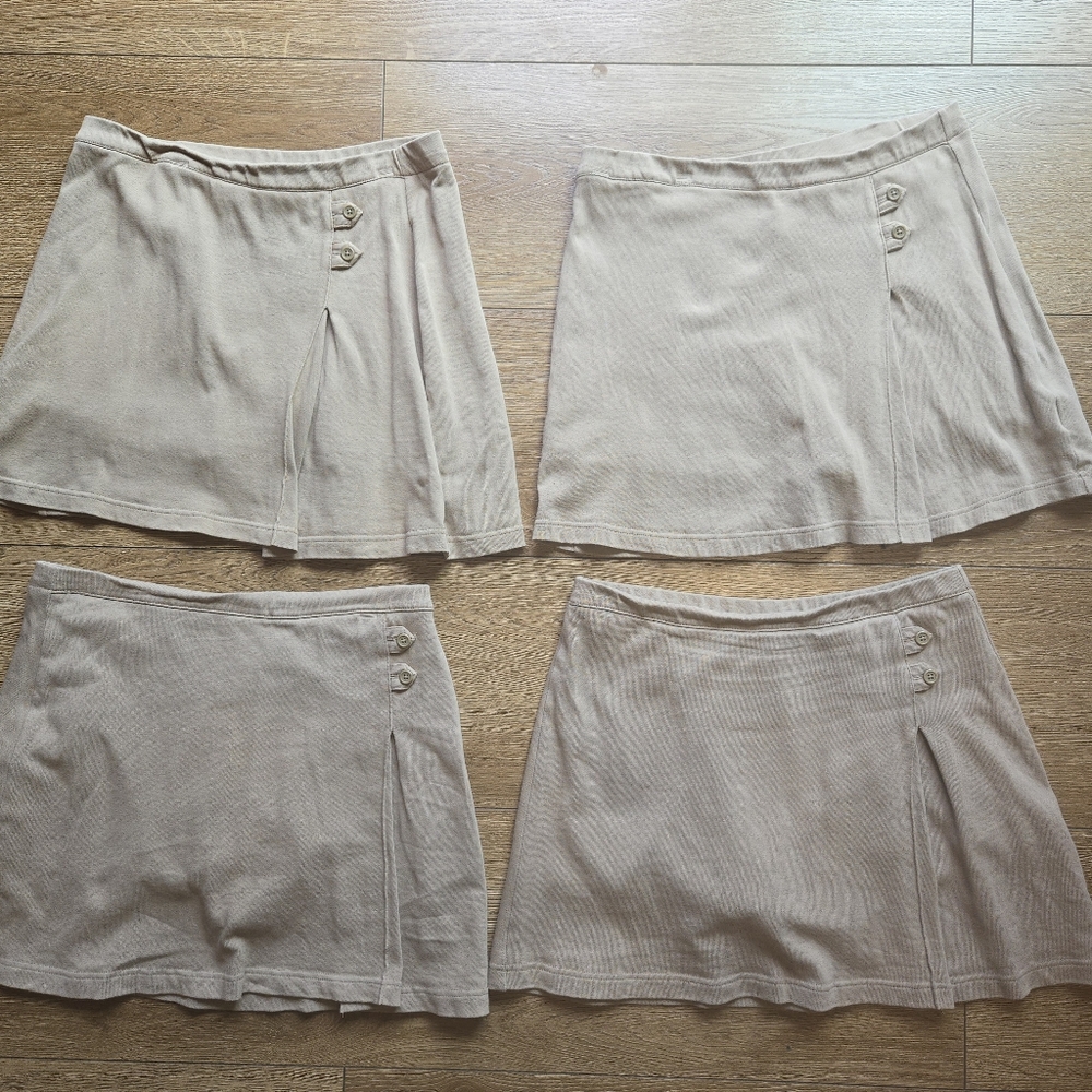 Lands' End Girls Beige Ribbed Skort
